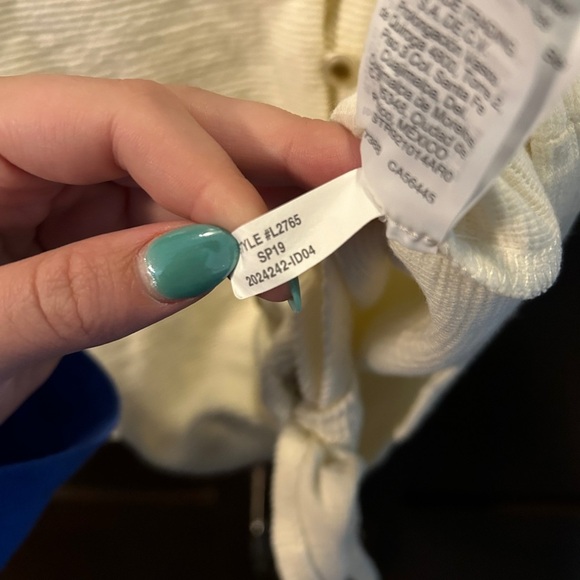 Madewell Texture & Thread Button Front Tie Front Cropped Cotton Tank Top XS - Picture 7 of 7